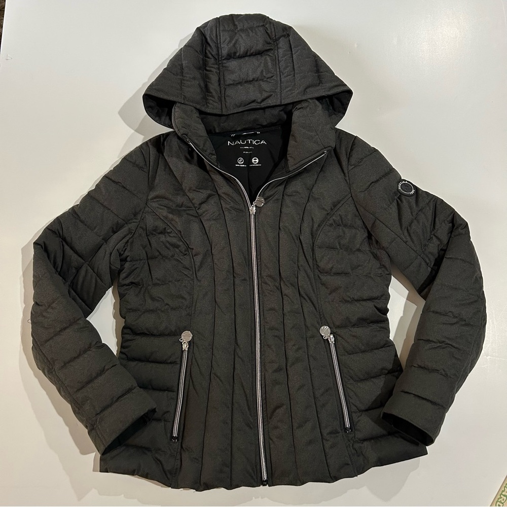 Charcoal Gray Nautica Puffer Jacket size L
